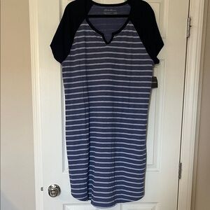 Eddie Bauer Navy and White Striped Dress